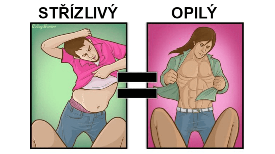 Střízlivé vs opilé oči